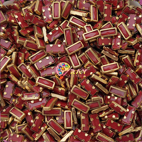 Maroon 3x7 Rectangle Mat Stones