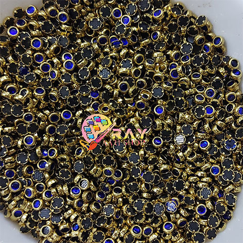 Dark Blue 3mm Round Glossy Stones