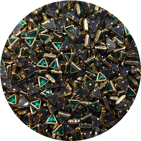 Dark Green Triangle Glossy Stones