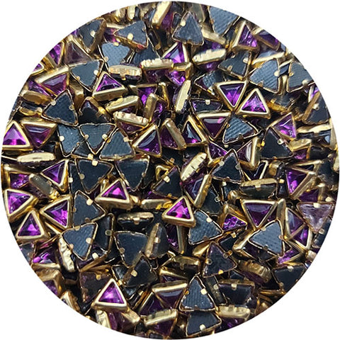 Violet Triangle Glossy Stones