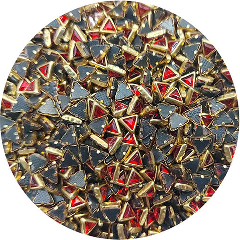 Red Triangle Glossy Stones