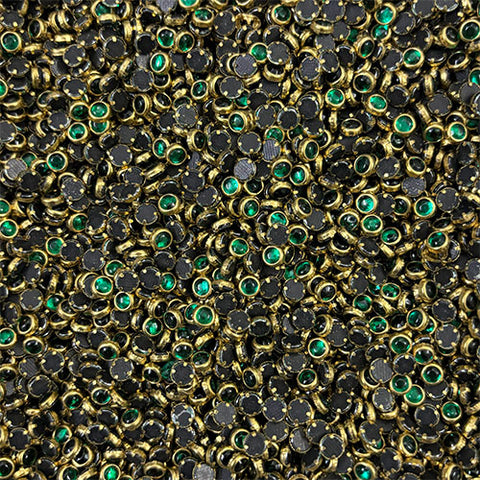 Dark Green 4mm Round Glossy Stones