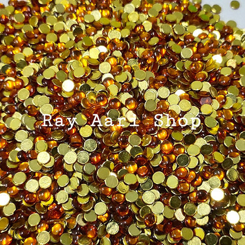 4mm Round Foil Stone gold - 10 gm
