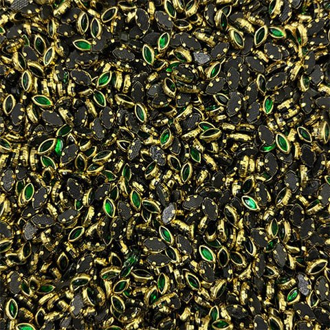 Dark Green 6K Eye Glossy Stones