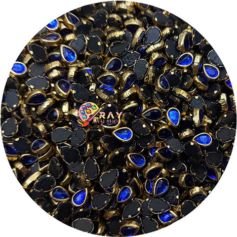 Dark Blue Drop Glossy Stones