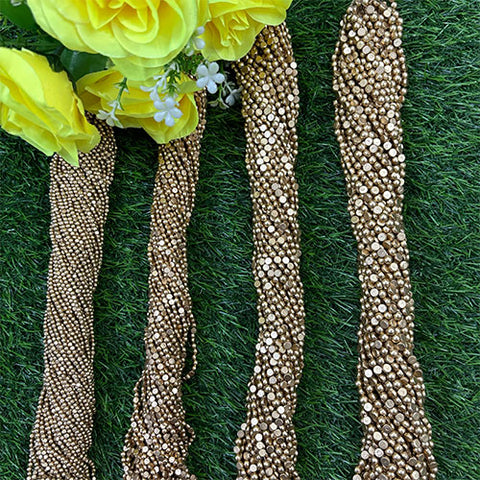 Dull Gold Half Beads - 1 Bunch