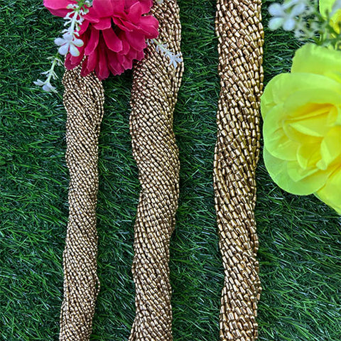 Dull Gold Wheat Beads - 1 Bunch