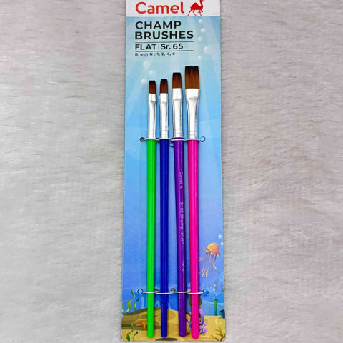 Camlin Flat Brush 4 size Mixed - 1 Pack