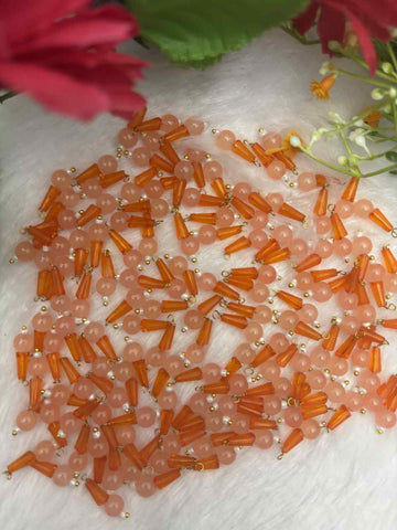 Orange 4mm Round / pencil crystal - 1 pk