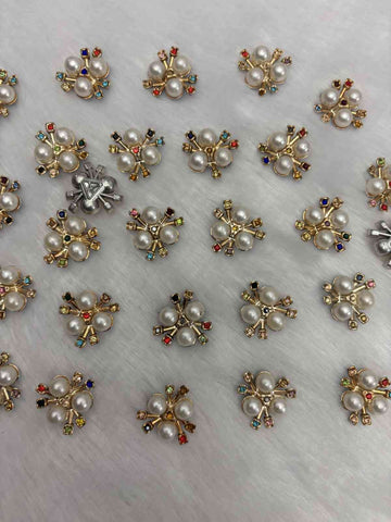 Multi Stone Flower - 5 Piece