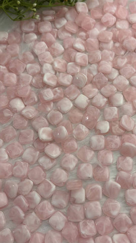 Baby Pink Square Acrylic Beads - 10 gm