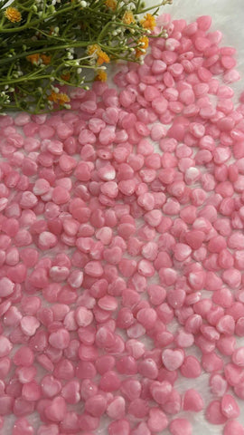 Baby Pink Heart Acrylic Beads - 10 gm