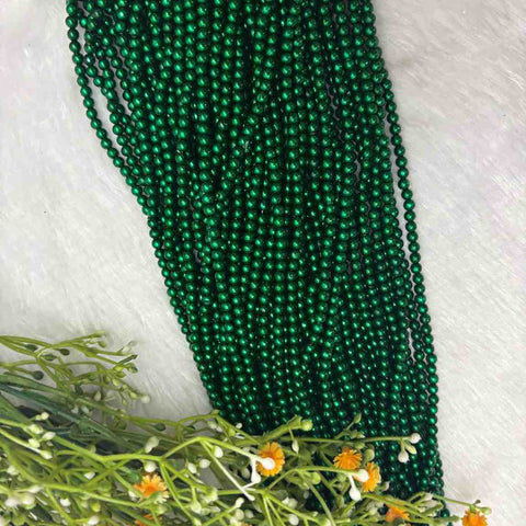 Dark Green mm Beads - 1 Bunch
