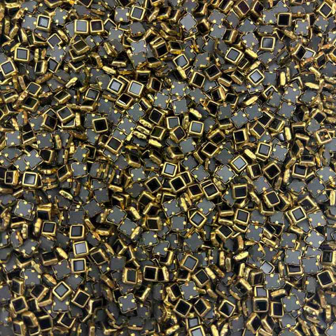 Black 4 x 4 Square Glossy Stones