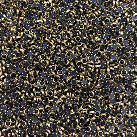 Black 3mm Round Glossy Stones