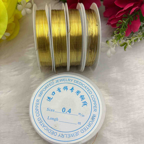 0.4 Gold Jewelry making Wire - 1 Piece