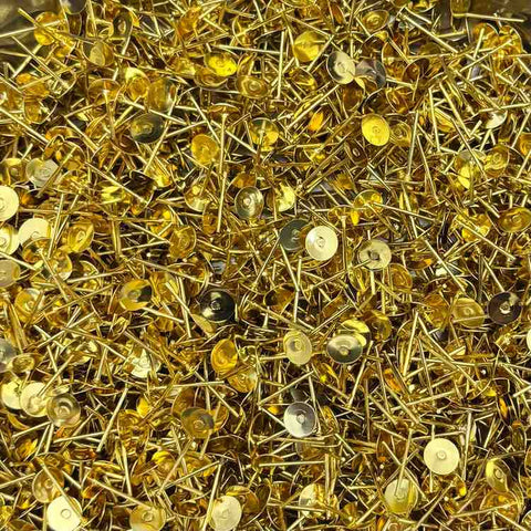 6mm gold stud base - 10 gm