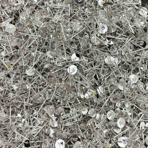 6mm silver stud base - 10 gm