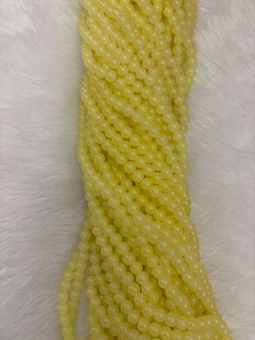 Lemon Yellow Jelly Beads - 1 Line