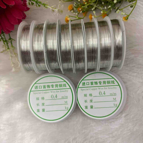 0.4 silver Jewelry Making wire - 1 Piece