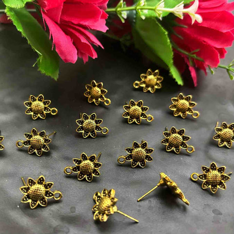 Metal Stud Base Gold D6 - 1 Pair