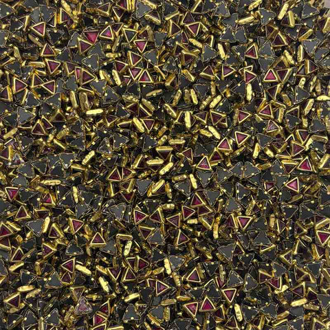 Magenta Pink Triangle Glossy Stones
