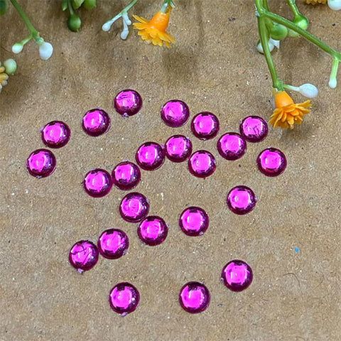 Rani Pink Kundan Stone Round