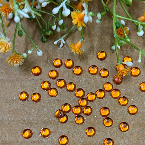 Orange Kundan Stone Round