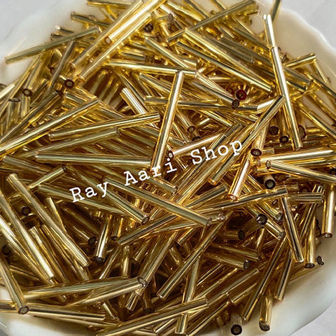 Gold Long Tube Bead