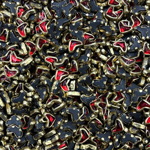 Red V Shape Glossy Stones
