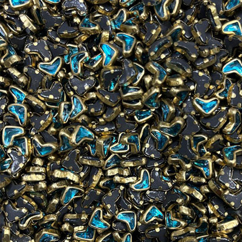 Sky Blue V Shape Glossy Stones