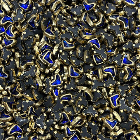 Dark Blue V Shape Glossy Stones