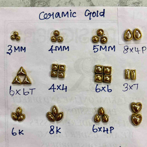 All Shapes Ceramic Gold Stones 12 Shapes