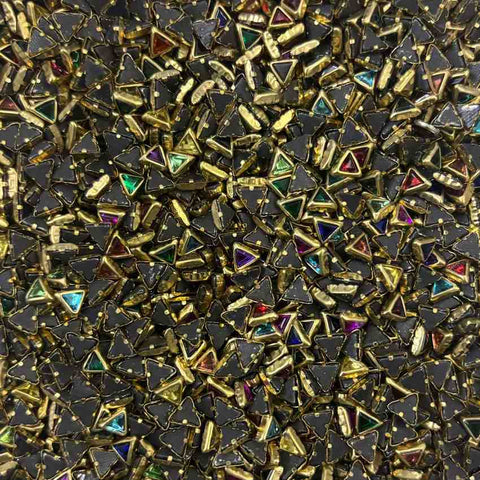 Dark Green Triangle Glossy Stones