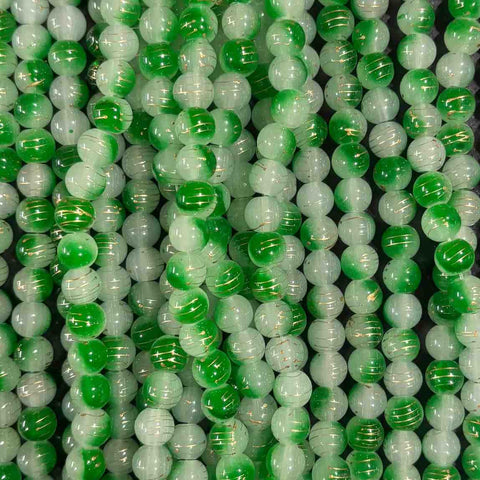 Light Green Striped Beads