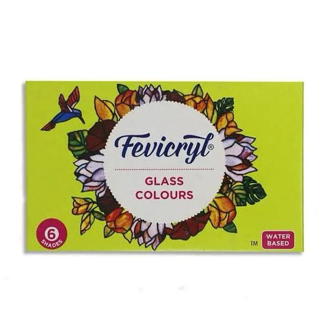 Glass Colours Water Based 6 Shades - 1 Box
