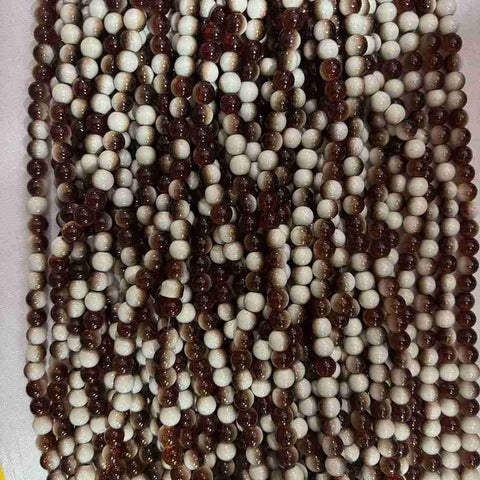 Brown Crackle beads - 1 line
