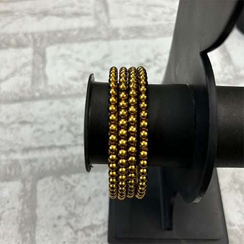 Close Beaded Metal Bangle