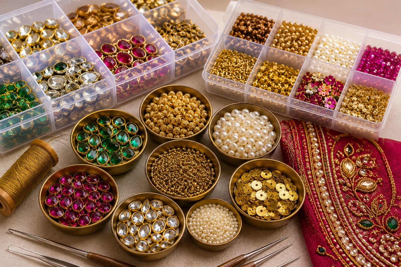 Aari Work Materials for Bridal Blouse Embroidery: How to Choose the Right Materials