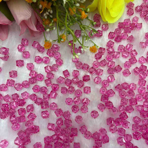 Rani Pink Square Beads - 10 Gm