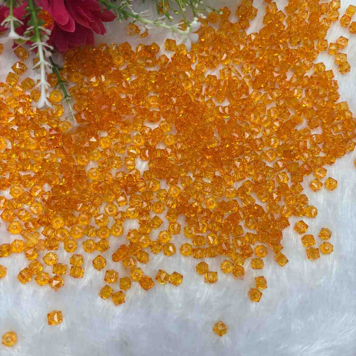 Orange Square Beads - 10 Gm