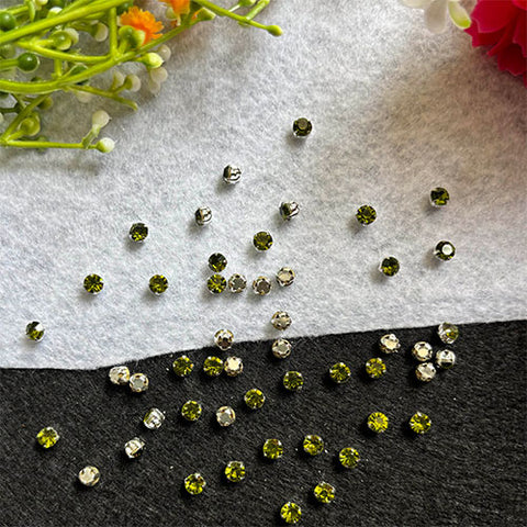 silver Base 18ss Crystal Olive Green - 10 gm