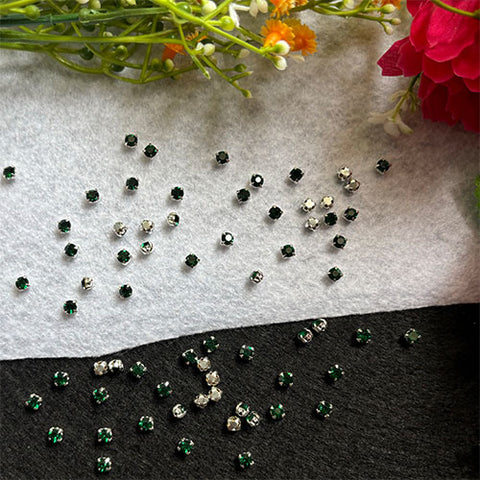 silver Base 18ss Crystal Dark Green - 10gm