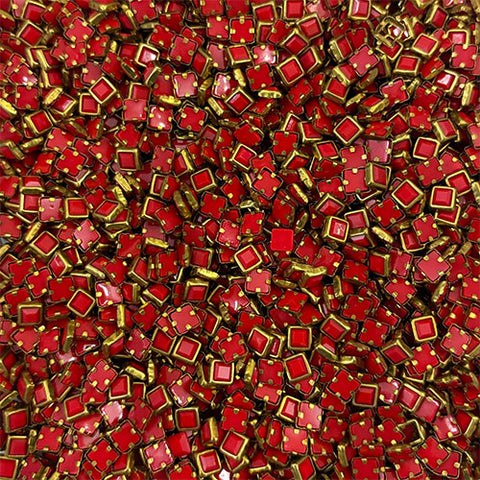 Red 4x4 Square Mat Stones