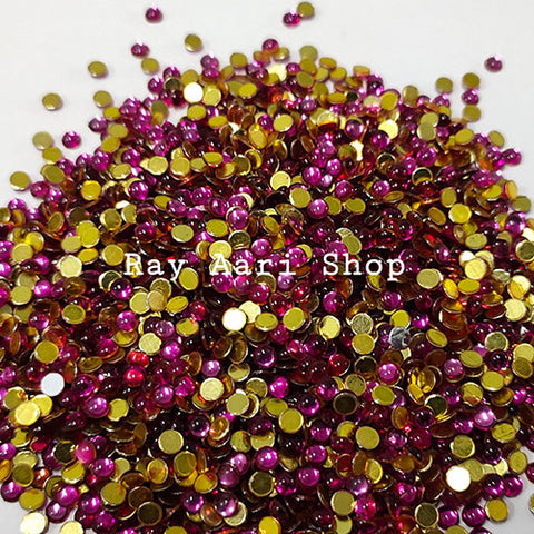Rani Pink 4mm Round Foil Stone - 10 gm