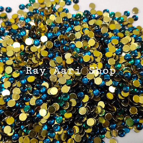 4mm Round Foil Stone Dark Blue - 10 gm
