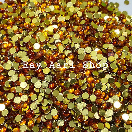4mm Round Foil Stone gold - 10 gm