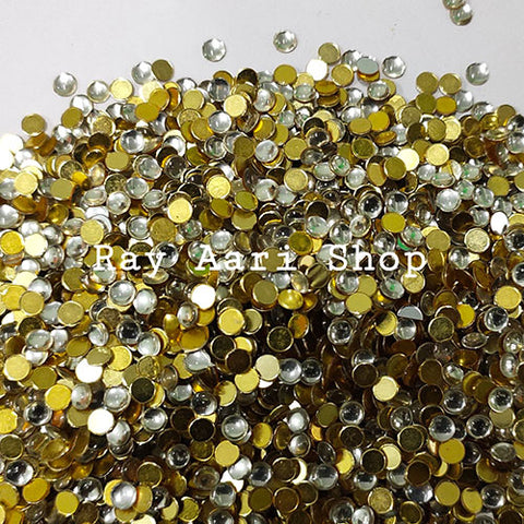 4mm Round Foil Stone White - 10gm