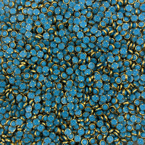 Sky Blue 4mm Round Mat Stones