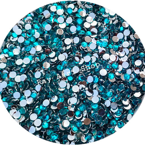 4mm Round Sky Blue Kundan - 10 gm